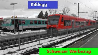 Kißlegg SBB Werbe EC ZürichMünchen Makro mit GoAhead und BR628 Maria BR650 als RB53 am 101223 [upl. by Ymer]