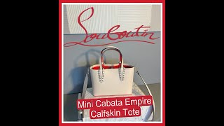 CHRISTIAN LOUBOUTIN MINI CABATA TOTE BAG  WHATS IN MY BAG AND REVIEW [upl. by Notserc]