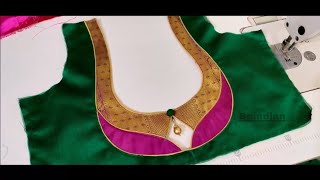 Very beautiful Blouse Back Neck Design Cutting And Stitching paithani blouse [upl. by Behm554]