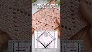 How to knit Hearts with Diamonds Pattern knittingdesign knittingstitchpatterns knitstitch shorts [upl. by Aisined]