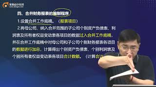 2022 CPA 会计 张敬富 基础班第137讲 合并财务报表编制原则、 同控下取得子公司合并日合并报表的编制 [upl. by Artie546]