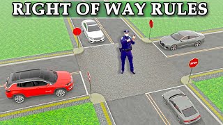 Who Has Right Of Way At Four Way Stop  Right of Way Rules  4 Way Stop Rules [upl. by Starling]