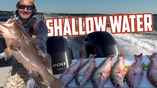 Catching mutton snapper in shallow water  Key Largo Patch Reef Fishing  Catch Clean amp Cook [upl. by Enyrehtak]