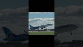 Air Transat CF Montreal Livery A321 NEO Takeoff Montreal planespotting aviation airbus airplanes [upl. by Etnovaj]