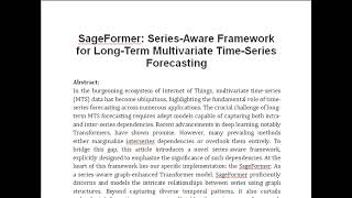 SageFormer Series Aware Framework for Long Term Multivariate Time Series Forecasting [upl. by Mingche]