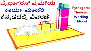 pythagorus theorem working model explanation in kannada for exhibition  science project academy [upl. by Klemens]