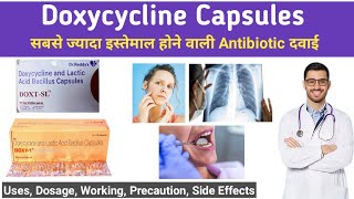 Doxycycline 100mg Capsules  Doxycycline Capsules ip 100mg in hindi  Doxycycline Side Effects [upl. by Clymer]