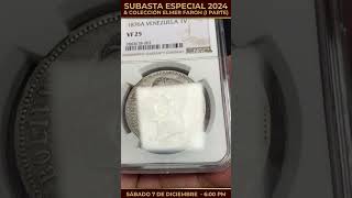 Moneda de plata de 1 venezolano o quotfuertequot acuñada en 1876Encapsulado NGC VF25 [upl. by Puritan]