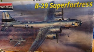 Monogram 148 b29 Super fortress kit unboxing Part1 [upl. by Jemmie558]