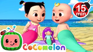 Ceces Mermaid Playdate on the Beach with JJ  CoComelon  Nursery Rhymes for Babies [upl. by Brause]