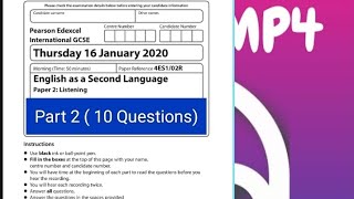 IGCSE 2020 Jan Exams by Pearson Edexcel Listening 🎧 part 2 [upl. by Ahsirat680]