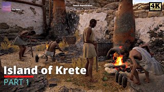 Walking in Ancient Greece  Island of Crete  AC Odyssey  4K Ultra  Relaxing Ambience [upl. by Alpheus183]