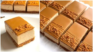 biscoff cheesecake bars lotus cheesecake تشيزكيك اللوتس [upl. by Moreen]