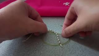 Faire des noeuds entre chaque perle  Make knots between each pearl Diy UPDATE [upl. by Nebur]