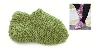 How to knit the slippers in DROPS 1649 [upl. by Ariaek]