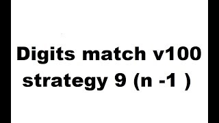 TRADING BINARY strategy 9 n1 digits match v100 [upl. by Dewees]