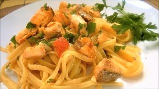 SALMON Pasta italian food Salmon Pasta popular dish in the Italian dinner [upl. by Tisha]