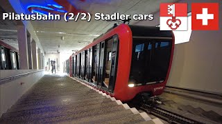 Pilatusbahn 22  New Stadler rolling stock Sep 2023 4K Switzerland railway Pilatus [upl. by Annalee480]