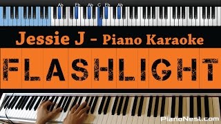 Jessie J  Flashlight  LOWER Key Piano Karaoke  Sing Along  Cover with Lyrics  Pitch Perfect 2 [upl. by Ader916]