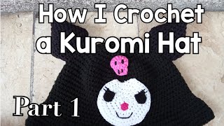 How I Crochet a Kuromi Hat Part 1 [upl. by Kathy]