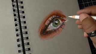 Eye Drawing Using Brustro Colored Pencils Realtime [upl. by Eicart]