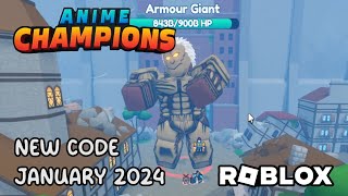 Roblox Anime Champions Simulator New Code January 2024 [upl. by Annia]