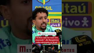 quotO Peru cada vez mais vem crescendoquot diz Marquinhos sobre adversário do Brasil [upl. by Aimal]