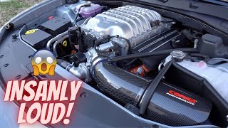 INSTALLING CORSA CARBON FIBER INTAKE ON 2022 HELLCAT CHARGER [upl. by Miculek641]