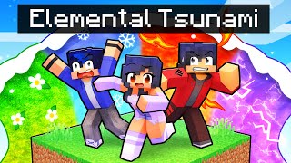 Trapped by an ELEMENTAL TSUNAMI In Minecraft [upl. by Kelwunn]