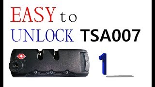 EASY to unlock TSA 007 combination code unknown pin passcode [upl. by Melgar644]