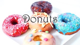 KücheKreativ Bunte Donuts mit 5 Glasuren ohne Friteuse und im Backofen selber machen [upl. by Arakal]