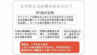 新寄付税制とNPO法改正  第一章 新寄付税制とNPO法改正の概要 [upl. by Wonacott]