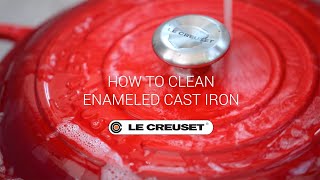 How to Clean Le Creuset Dutch Ovens and Other Enameled Cast Iron Cookware [upl. by Urbanus209]