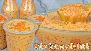 SAMALAMIG NA MELON KAHIT WALANG MELON  MELON SAGOT GULAMAN RECIPE  MELON TAPIOCA JELLY DRINK [upl. by Hitt]