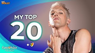 Eurovision 2024  My Top 20  NEW 🇧🇪 [upl. by Ruhtracm445]