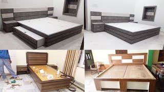 New top 8 wooden double bed design with sunmica colour combinations and storage ideas 2020 bed [upl. by Bilow547]