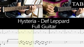 HYSTERIA  Def Leppard Phil Collen amp Steve Clark FULL guitar cover  TAB [upl. by Moyer]