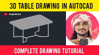 How to Draw a Table in AutoCAD 3D Complete Drawing Tutorial  AutoCAD 3D Modelling [upl. by Imogen]