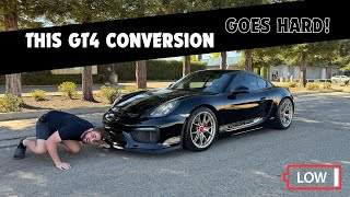 I TRANSFORMED MY PORSCHE 981 CAYMAN S INTO A GT4 KILLER NEW COILOVERS AND DECALS [upl. by Dlaregztif]