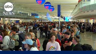 Delta Air Lines passengers grapple with travel chaos days after CrowdStrike IT outage [upl. by Vasilek]