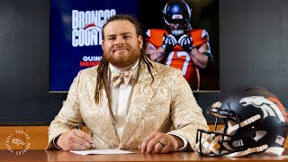 I couldnt be more excited to be here longterm G Quinn Meinerz reacts to extension with Broncos [upl. by Kubiak]