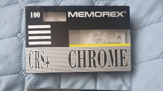 Memorex CRS 100 Chrome 1991 cassette tape unwrapping [upl. by Doxia]