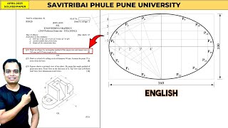 SPPU  Pune University  April 2023  Engineering Graphics  PYQ  Q1  Ellipse Rectangle Method [upl. by Winne]