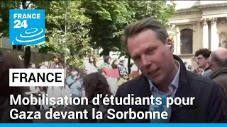 France  mobilisation détudiants pour Gaza devant la Sorbonne • FRANCE 24 [upl. by Nethsa683]