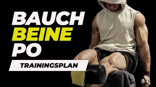 BEINE  PO  BAUCH Trainingsplan für Fitnessstudio Muskelaufbau [upl. by Yralam]