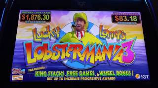 Live Play Lucky Larrys Lobstermania 3 slot machine at Dover Downs Casino [upl. by Luca]