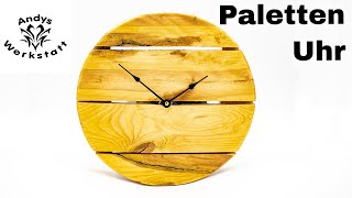 Einfache Paletten Uhr  Palettenholz Upcycling [upl. by Darline]