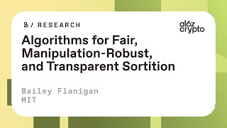 Algorithms for fair manipulationrobust and transparent sortition with Bailey Flanigan [upl. by Micheil]