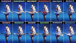 Yelan Weapons Comparison  Genshin Impact [upl. by Yrek]