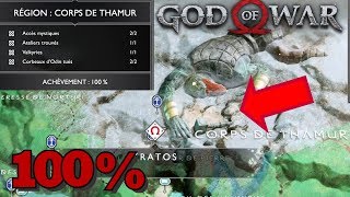 GOD OF WAR Tous les objets  Région Corps De Thamur 100 Achèvement  Collectibles [upl. by Ttergram58]